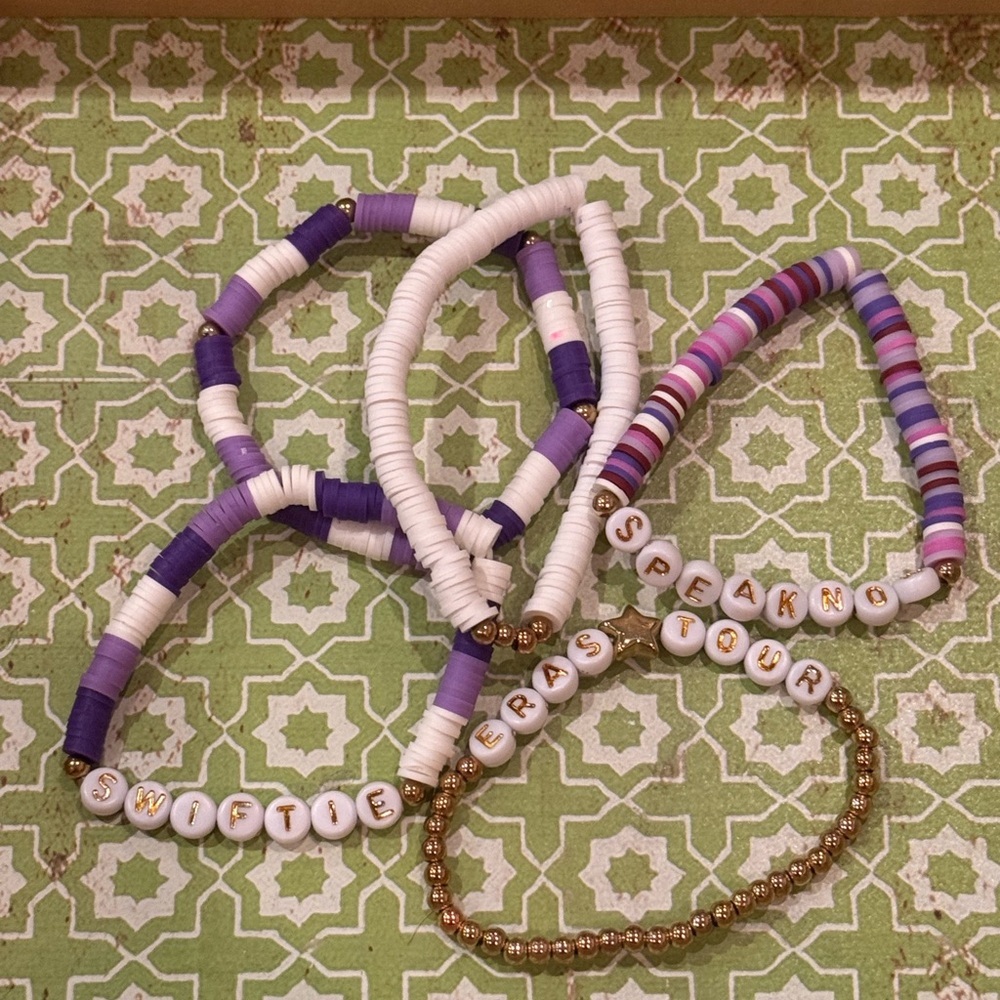 Swiftie Eras Tour Beaded Stretch Bracelet Stack โ Speak Now, Eras Tour, Swiftie - Picture 4 of 4